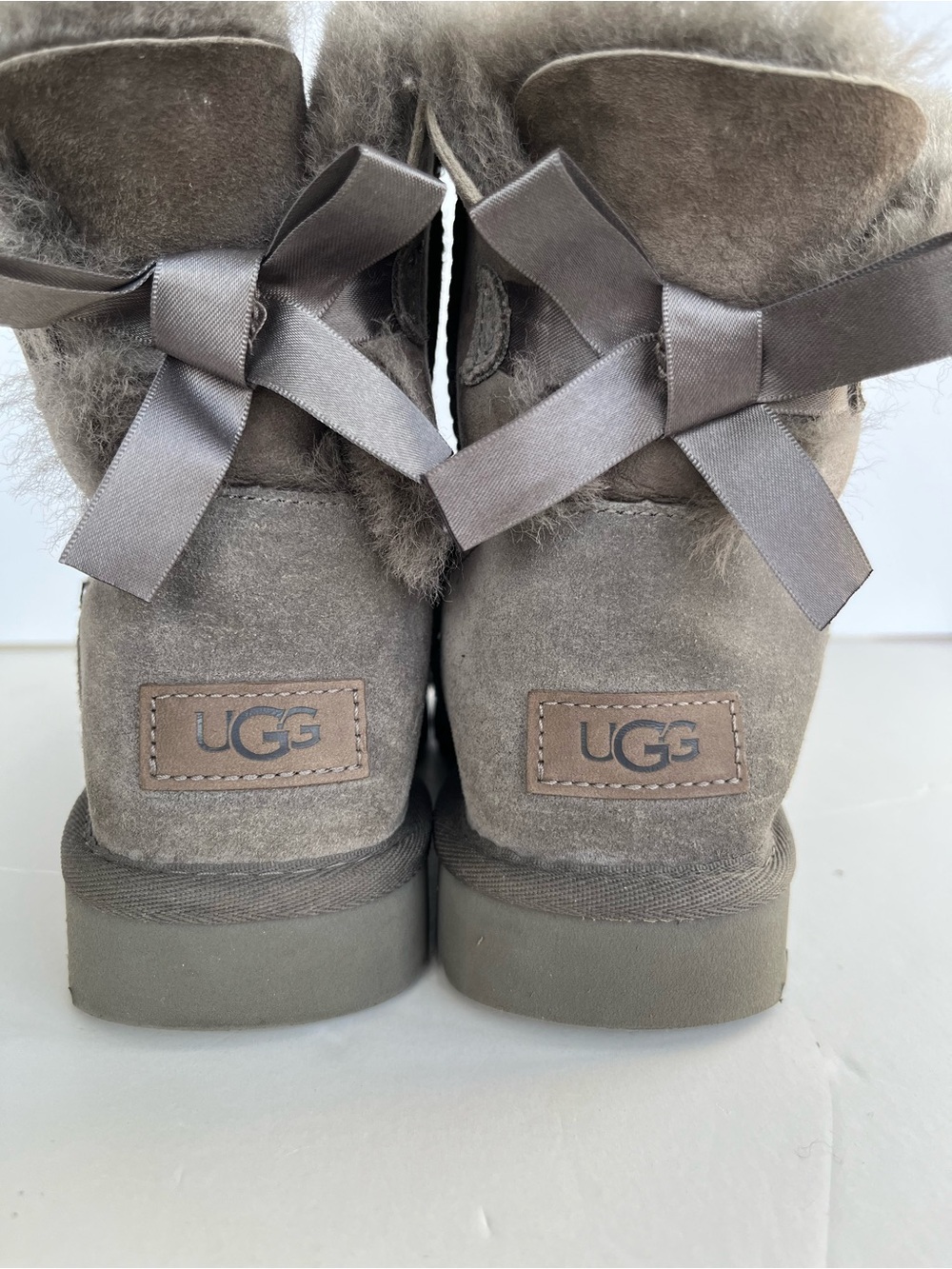 Uggs Mini Bailey Bow Boot Size 6 Grey Warm Cozy
